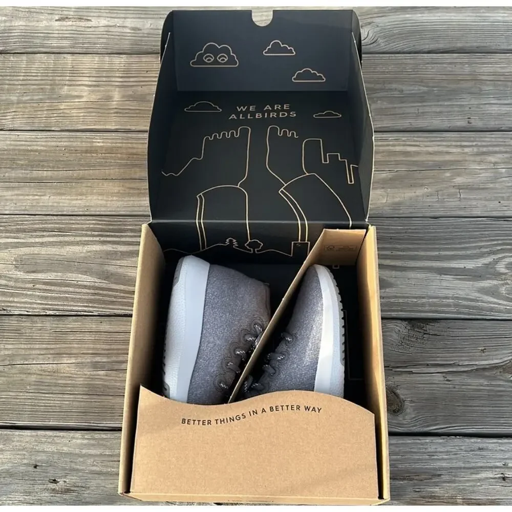 Allbirds Mizzle Merino Wool Runner-Up Ankle Sneaker Lace Light-Gray SZ 8 NWT